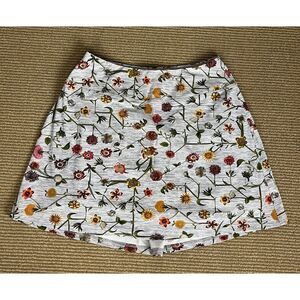 Foray Golf heather gray floral skort with gripper shorts‎ lining Size S